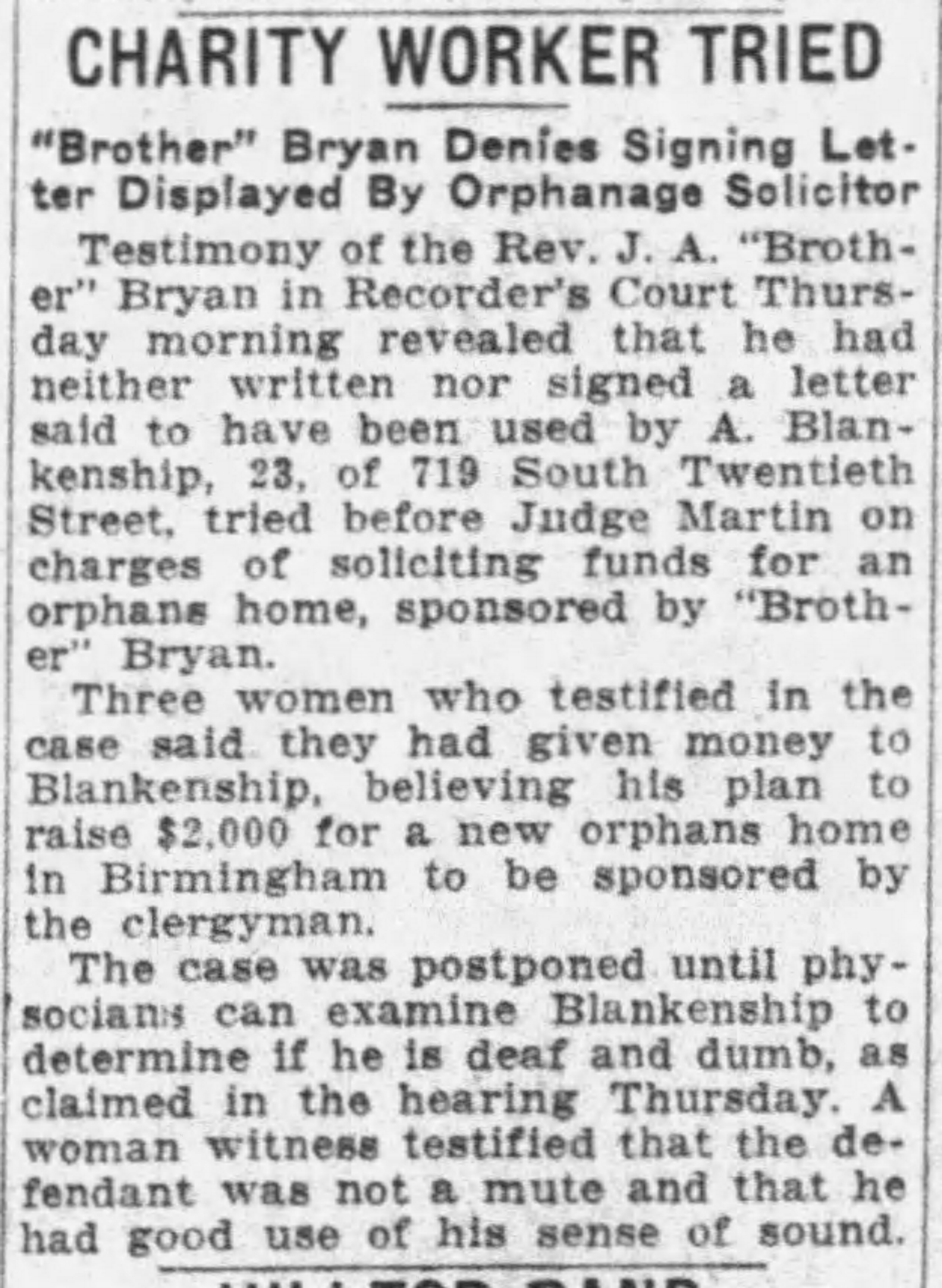 Charity Worker Tried